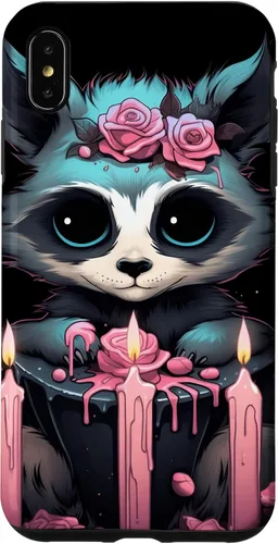 Vista 11 de iPhone 16 Pastel Goth Gothic Raccoon Anime Kawaii Nu Goth Aesthetic Case