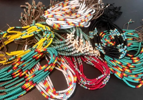 Vista 5 de Boho Anklet, Native American Jewelry, Unique Thin Beaded Ankle Bracelet for Women or Girls, Colorful Bohemian Hippie Beach Waterproof Foot Jewelry