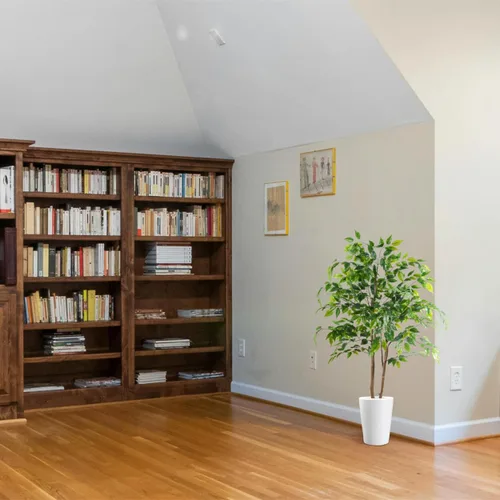 Vista 7 de Warmplants Árbol de ficus artificial, árbol de ficus falso de 4 pies de alto con canasta, planta sintética para interiores y exteriores, hogar, sala