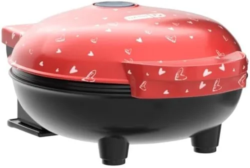 Vista 4 de Dash Heart - Mini waflera con superficie antiadherente de 4 pulgadas, estampado de corazón rojo Heart Shaped Waffles for Valentine's Day, Small