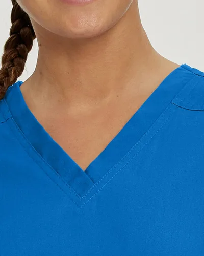 Vista 4 de Landau Essentials 8111 - Camiseta médica con cuello en V y 4 bolsillos para mujer