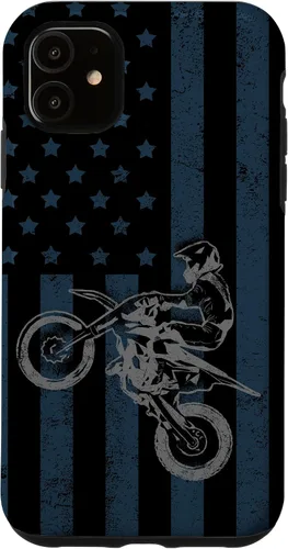 Vista 8 de Dirt Bike US Flag Vintage Motocross Racing Case for iPhone 17
