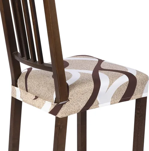 Vista 61 de SearchI Juego de 2 fundas de asiento elásticas para sillas de comedor, suaves, extraíbles y lavables, para sillas de comedor, protector de asiento