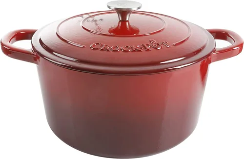 Vista 30 de Crock-Pot Horno Holandés Artesanal Redondo de Hierro Fundido Esmaltado, 3 Cuartos, Aqua