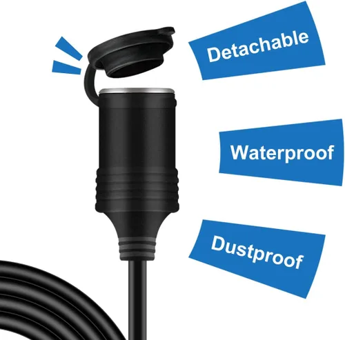Vista 4 de Cable de extensión para encendedor de cigarrillos de 10 pies 8A, cable de núcleo de cobre puro, cable de enchufe de alimentación CC automático 8A
