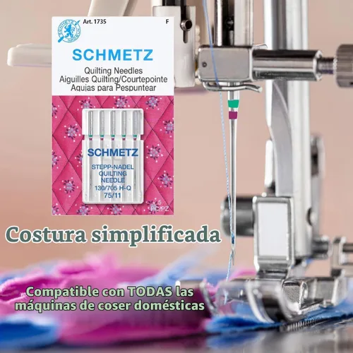 Vista 2 de SCHMETZ Agujas de acolchado - Tamaño 75/11, tarjetas de 5 agujas, paquete de 1