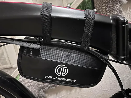 Vista 7 de Teyssor Bolsa de reparación de bicicletas con bomba de neumáticos, kit de herramientas de reparación de neumáticos de bicicleta, bolsa de 1