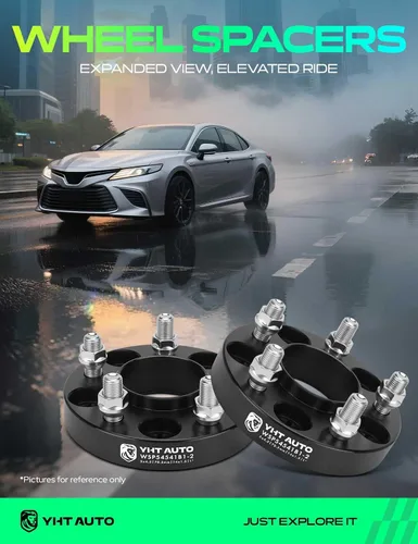 Vista 2 de YHTAUTO - Espaciadores de rueda hub céntrica 5x4.5 de 1 pulgada, compatibles con modelos Ford Lincoln: Explorer, Mustang, GT, Aviator, espárragos