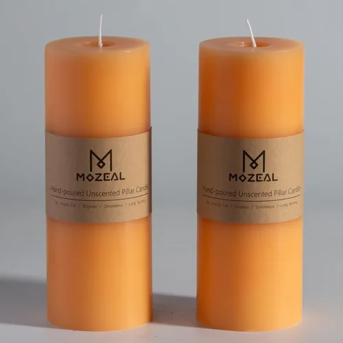 Vista 89 de MOZEAL Juego de 3 velas sin perfume vertidas a mano de 3 x 6 pulgadas, velas tipo pilar sin goteo, combustión de larga duración, aproximadamente 120