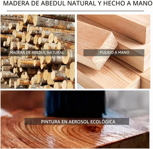 Vista 3 de Perchero de madera vintage de madera independiente con 14 ganchos
