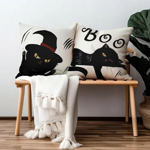 Vista 104 de Juego de 2 fundas de almohada de 16 x 16 pulgadas, diseño patriótico de bandera estadounidense con estrellas para exteriores, estilo casa de campo