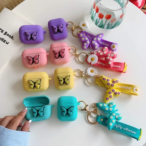 Vista 3 de Funda para Airpods Pro (mariposa amarilla)