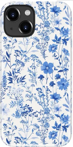Vista 85 de Funda para iPhone 12 Mini, compatible con carga inalámbrica, protección de doble capa con elegante diseño de flores silvestres, silicona suave +