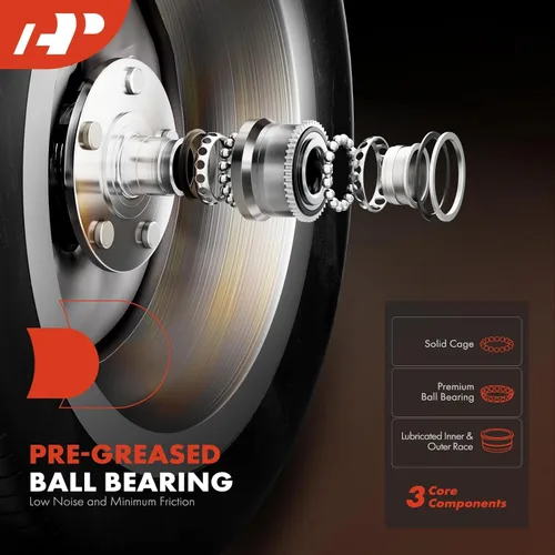Vista 3 de A-Premium Cojinete de rueda trasera y conjunto de cubo con 5 lengüetas compatible con Mazda 3 2004-2013, 3 Sport 2009-2013, 5 2006-2010/2012-2017