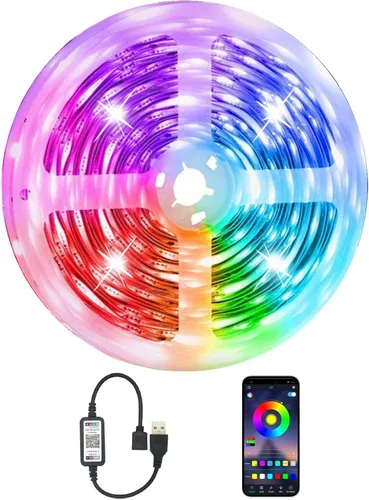 Vista 8 de PSTAR - Luces LED para TV, de 3.28 pies, retroiluminación RGB con sincronización de música, control remoto y por aplicación, alimentación por USB