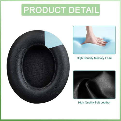 Vista 4 de Almohadillas de repuesto para auriculares Beats Studio 2 y Studio 3 con cable e inalámbricos, almohadillas con piel proteica más suave, espuma
