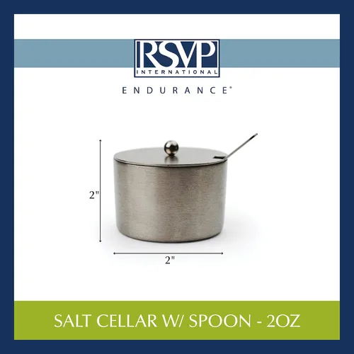 Vista 10 de RSVP International Endurance Kitchen Collection - Juego de salero con cuchara, 2 onzas, acero inoxidable cepillado