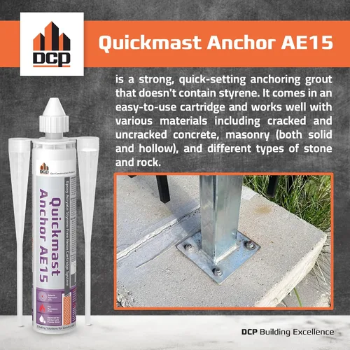 Vista 4 de DCP Quickmast AE15 - Epoxi para hormigón para barras de refuerzo y varillas - Sistema de anclaje de alta resistencia, epoxi acrilato de dos partes