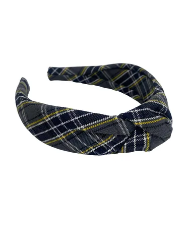 Vista 38 de Diadema anudada de 1.25 pulgadas, uniforme escolar, a cuadros, acolchada, con nudo en la parte superior, diadema de uniforme (cuadros 120)