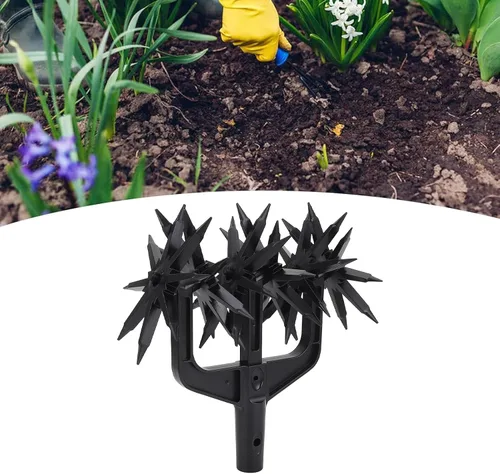 Vista 3 de Aflojador de suelo de jardín Tiller giratorio Kuuleyn Garden Cultivador giratorio Abs plástico mano suelo escarificador manual herramienta