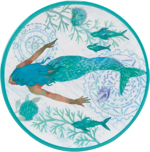Vista 3 de Certified International Serene Seas - Juego de vajilla de melamina de 12 piezas, servicio para 4 personas