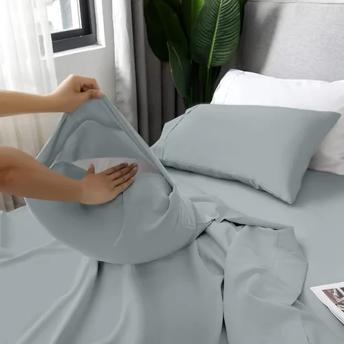 Vista 60 de LUX Décor - Juego de sábanas Twin de microfibra ultrasuave de 3 piezas con sábana encimera, sábana bajera de 16 pulgadas de profundidad y funda