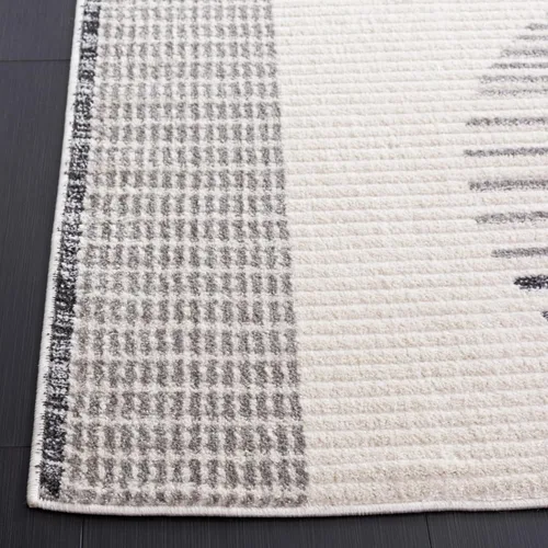 Vista 5 de Safavieh Alamo Collection ALM779F-28 - Alfombra de pasillo, 2 pies 2 pulgadas x 8 pies, color marfil y gris, diseño moderno, no desprende pelusa