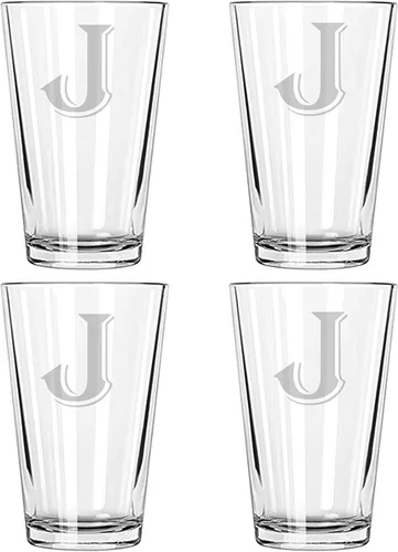 Vista 10 de Alankathy Mugs Juego de 4 monogramas de copa de cerveza (B)