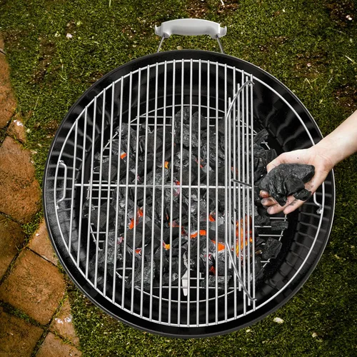 Vista 6 de onlyfire Rejilla de cocina con bisagras de repuesto de acero inoxidable para parrillas de carbón Weber de 22 pulgadas Se adapta a parrillas Weber