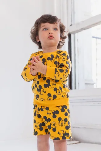 Vista 5 de Disney Mickey Mouse Winnie the Pooh Lion King Toy Story Jack Skellington - Sudadera y pantalones cortos de felpa francesa para recién nacidos a