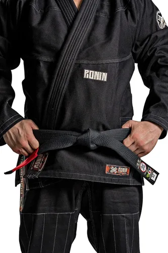 Vista 8 de Kurosawa Jiu Jitsu BJJ Gi Uniforme de Ronin - Chaqueta y pantalones negros tradicionales