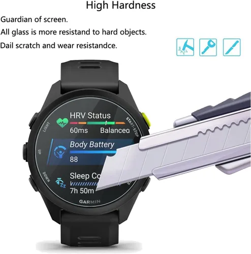 Vista 4 de Protector de pantalla para Garmin Forerunner 70, Forerunner 170, Forerunner 170 Music Watch, 5 unidades, película de vidrio templado HD [dureza 9H]