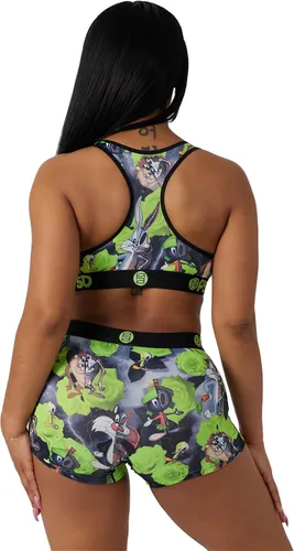 Vista 4 de PSD Looney Tunes - Brasier deportivo para mujer con espalda cruzada con tela de microfibra transpirable