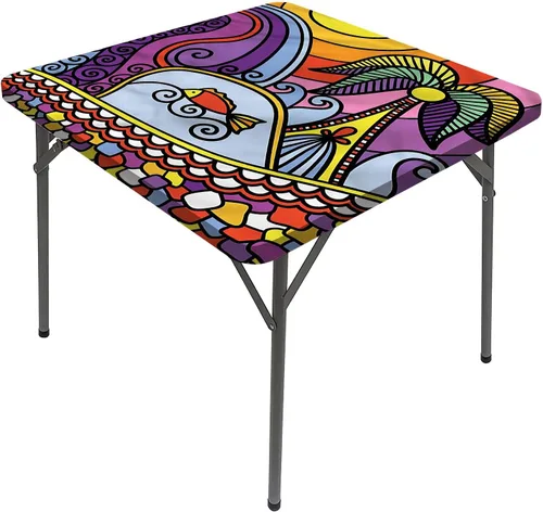 Vista 18 de Manteles de decoración costera, lujosos y románticos de madera para tumbonas Maldivas, lavable, a prueba de derrames, se adapta a mesas de 24 x 24