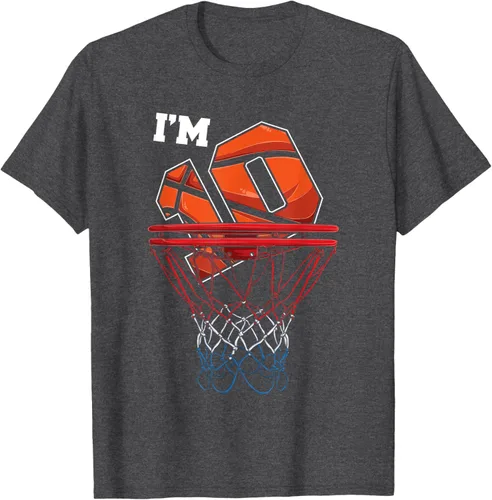 Vista 30 de Camiseta de regalo de cumpleaños con red de baloncesto de 10 años, Negro