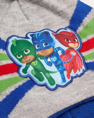 Vista 3 de PJ Masks Sombrero de invierno para niños, paquete de 2 gorros con pompones de superhéroe (niño)