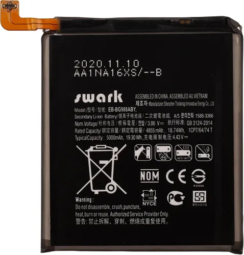 Vista 2 de Batería EB-BG988ABY Compatible con Samsung Galaxy S20 Ultra Galaxy S20 Ultra 5G SM-G9880 SM-G988B/DS SM-G988N SM-G988Q SM-G988U SM-G988U1 SM-G988W