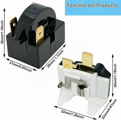 Vista 2 de QP2-4.7/QP2-4R7 4.7Ohm Refrigerador 3 Pin PTC Start/Starter Relay