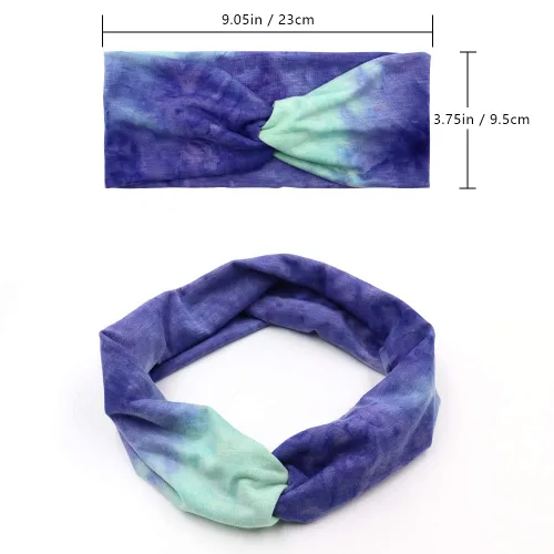 Vista 2 de NODG 6 diademas de teñido anudado para mujer, turbante de nudo, turbante de nudo, diademas de yoga anudadas bohemias, bandas cruzadas