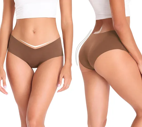 Vista 3 de Altheanray Ropa interior para mujer, ropa interior sedosa sin costuras, ropa interior para mujer, bragas, hipster, invisible, ropa
