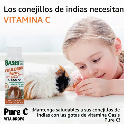 Vista 4 de OASIS #80254 Vita Drops-Pure C para cobayas, 2 onzas, el embalaje puede variar