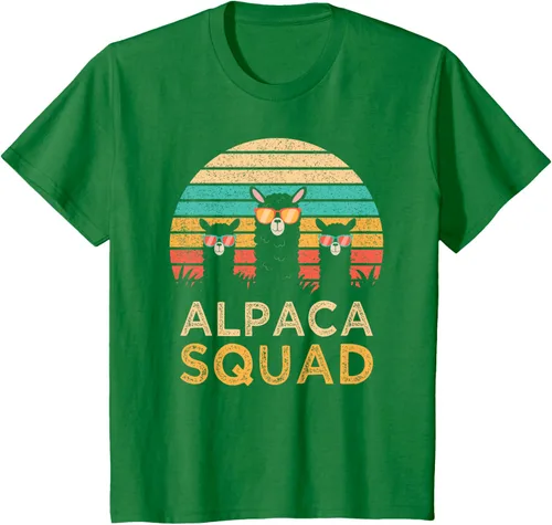 Vista 51 de Divertidas gafas de sol de escuadrón de alpaca Cool Alpacas Vintage Gift T-Shirt, Negro, S