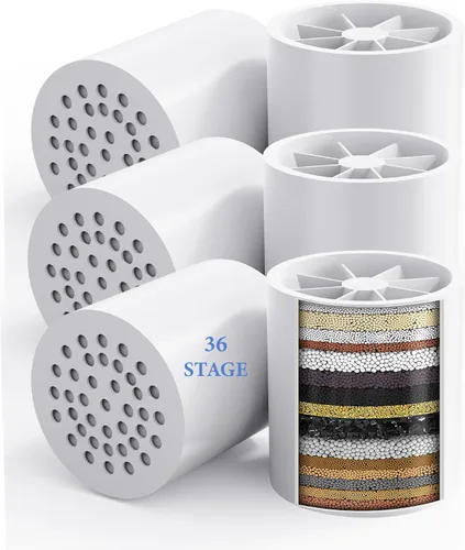 Vista 11 de Paquete de 2 cartuchos de repuesto de filtro de ducha universales de 30 etapas, elimina cloro, metales pesados, hierro, sedimentos, cartucho