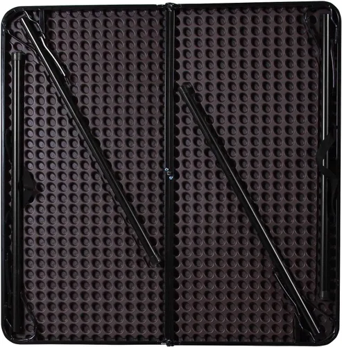 Vista 8 de Flash Furniture - Mesa plegable cuadrada de plástico de madera marrón granito de 2.83 pies con asa de transporte