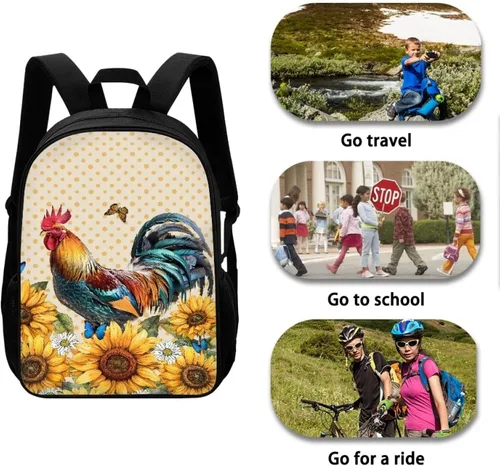 Vista 96 de HUGS IDEA Los animales frescos 3D niños escuela libro bolsa niños impresión mochilas, Baloncesto, Moderno