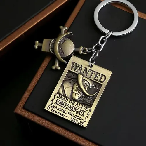 Vista 3 de Anime One Piec Keychain Luffy Skeleton The Straw Hat Pirates Key Chain Accessories Cosplay Gift for Anime Fans Men