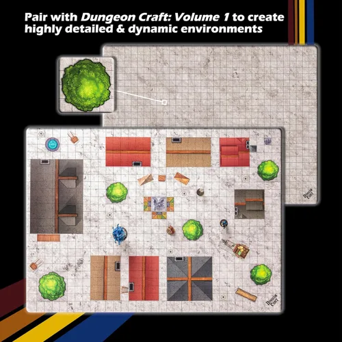 Vista 5 de Dungeon Craft RPG & DND Set de Inicio – Kit de Esenciales de Mapas Plegables – Set de 4 – Expedición