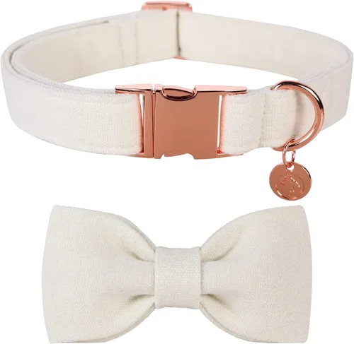 Vista 10 de DOGWONG Collar de algodón de cáñamo para perro con lazo, collar verde para mascotas, duradero, ajustable, collar para cachorros para perros