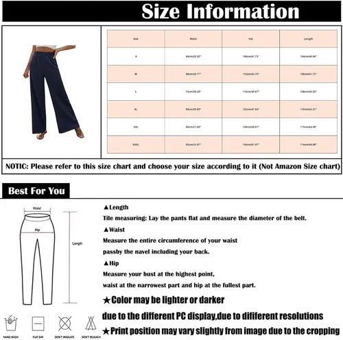 Vista 6 de Womens Dress Yoga Pants Trendy Pleated Wide Leg High Waist Elastic Sweatpants Work Business Fashion Court