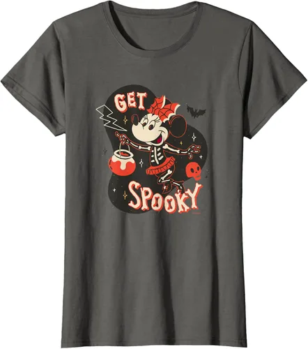 Vista 7 de Disney Disfraz de esqueleto de Minnie Mouse para Halloween, camiseta espeluznante Negro
